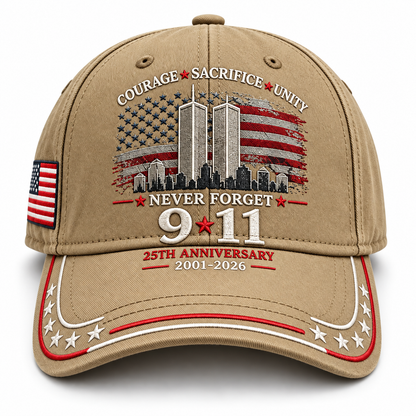 9/11 Never Forget 25th Anniversary Cap – Unisex Patriotic Memorial Hat🧢