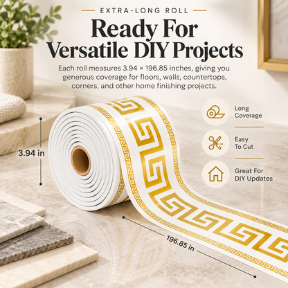 🛠️ No-Tool Vinyl Baseboard Roll – Self-Adhesive Skirting Trim, Removable & Reusable, European Corner Guard for DIY Home Decor
