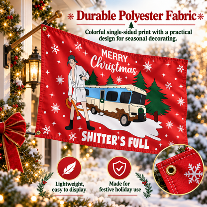 🎄 Festive Flick Quote Flag – Funny Christmas Banner, 3x5 Ft for Garage & Party