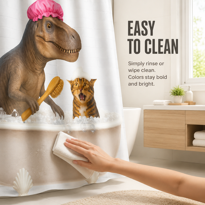 🐾 Fun Animal Print Shower Curtain – Playful Western Style Bathroom Decor, Multiple Styles Available for Home, RV & Dorm 🏕️🚐