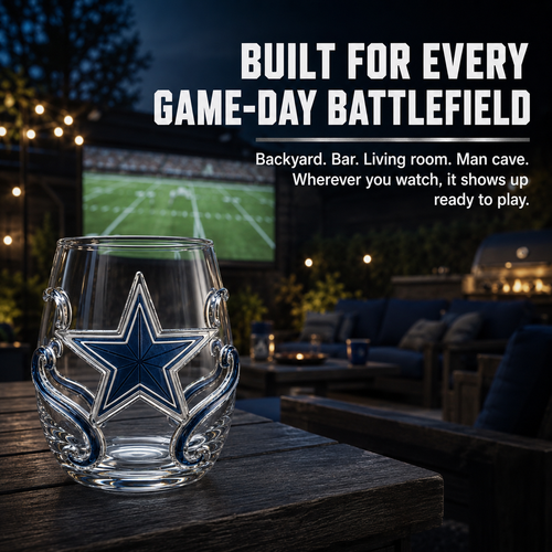 Football Drinking Glass – Game Day Statement Drinkware for Watch Parties & Victory Toasts