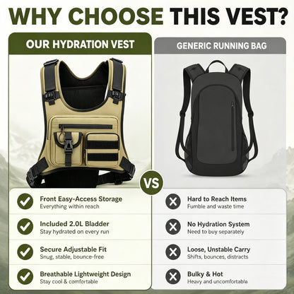 🏃 2.0L Hydration Vest – Lightweight Running Chest Pack for Hiking, Cycling & Marathon