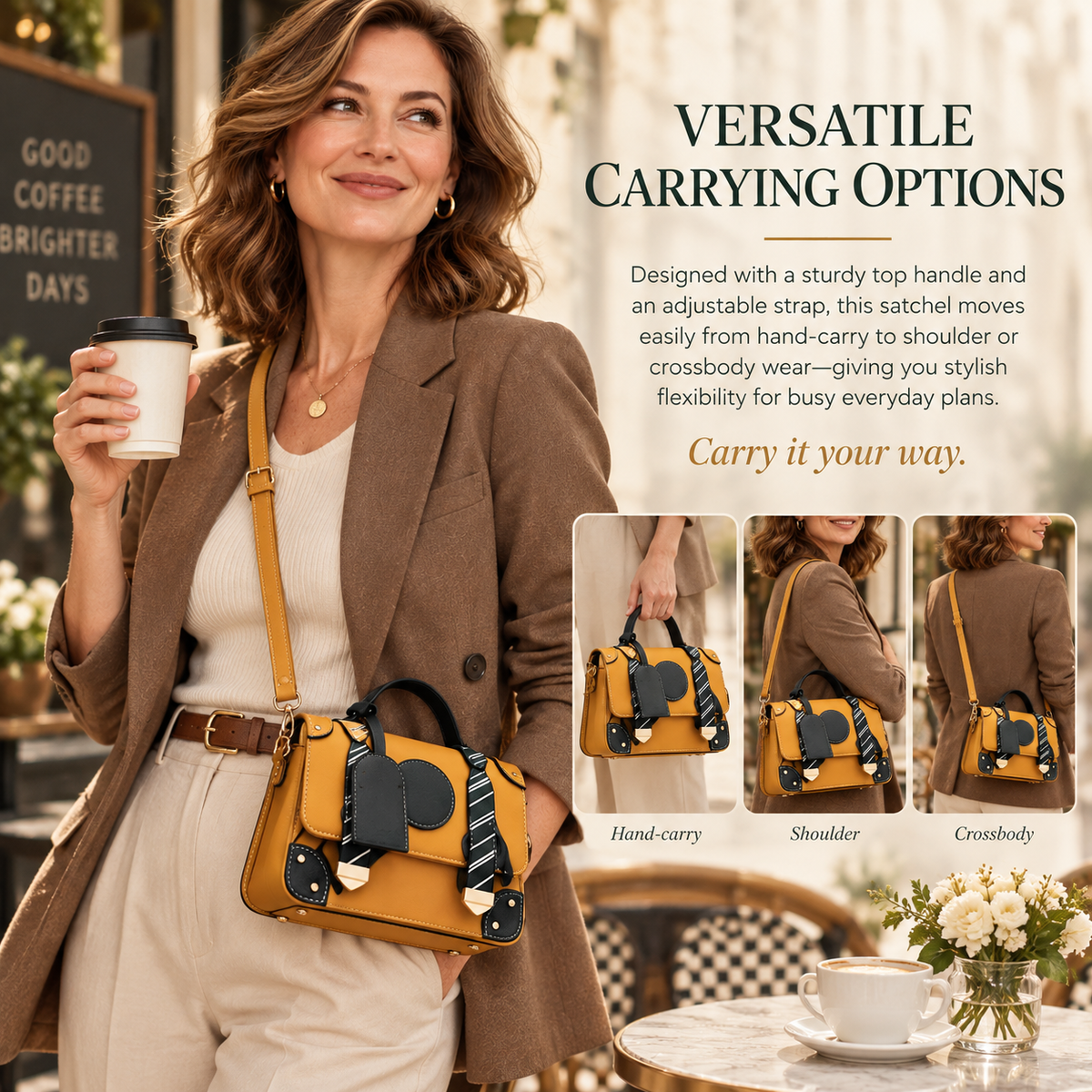 Gryffindor Hogwarts Crossbody Bag – Wizarding-Inspired Structured Satchel with Top Handle, Adjustable Strap