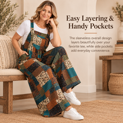 👗 Paisley Print One-Piece – Plus Size Strapless Jumpsuit, Boho Overalls with Pockets