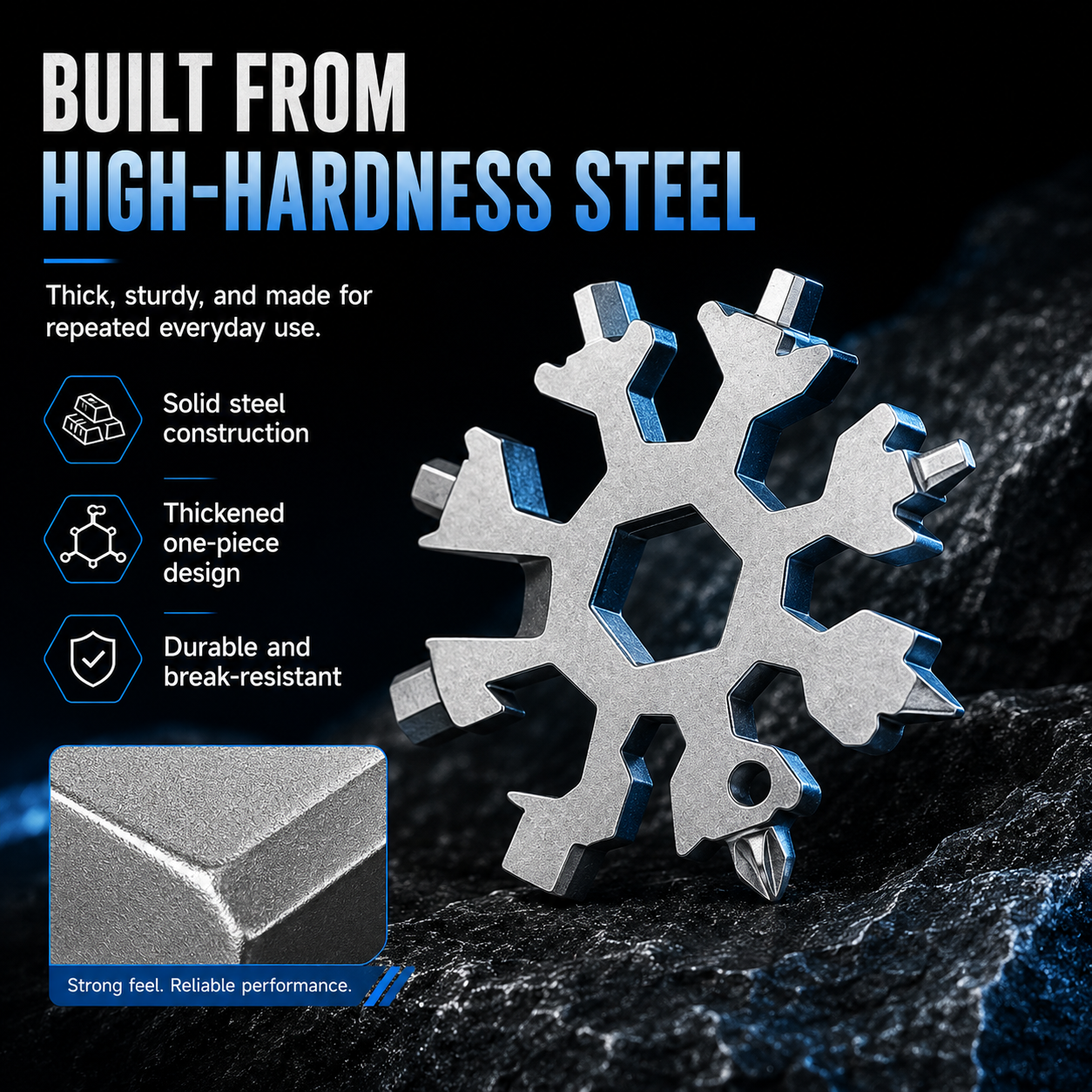 🔧 18-in-1 Snowflake Multi-Tool Wrench | Compact EDC Tool