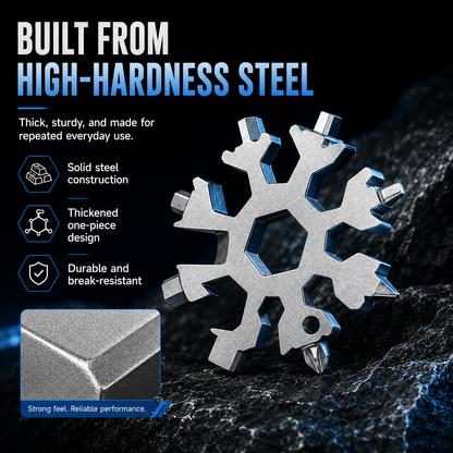 🔧 18-in-1 Snowflake Multi-Tool Wrench | Compact EDC Tool