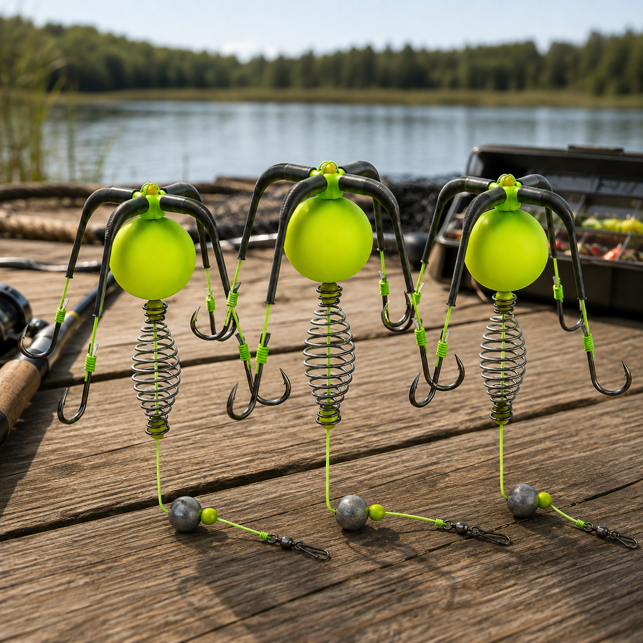 Carp & Catfish Bait Cage Rig – Anti-Snag Off-Bottom Design with Floating Hooks & Stable Weight 🎯