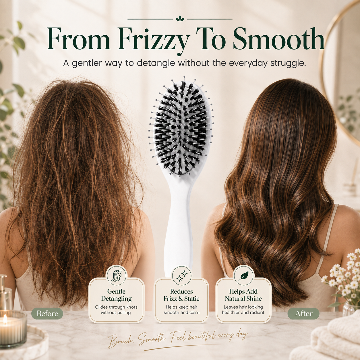 Viral Detangling Hair Brush – Gentle, Smooth & Frizz-Free Hair