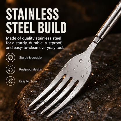 Extendable Long-Handle Fork for BBQ and Outdoor Cooking