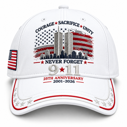 9/11 Never Forget 25th Anniversary Cap – Unisex Patriotic Memorial Hat🧢