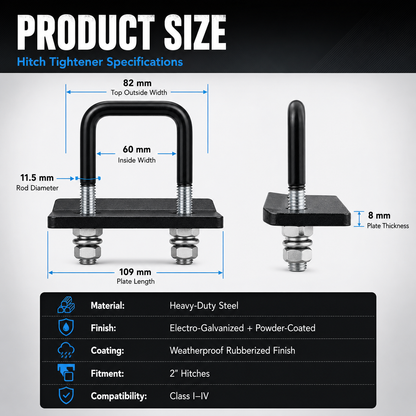 Hitch Tightener Anti-Rattle Clamp for 2-Inch Hitches