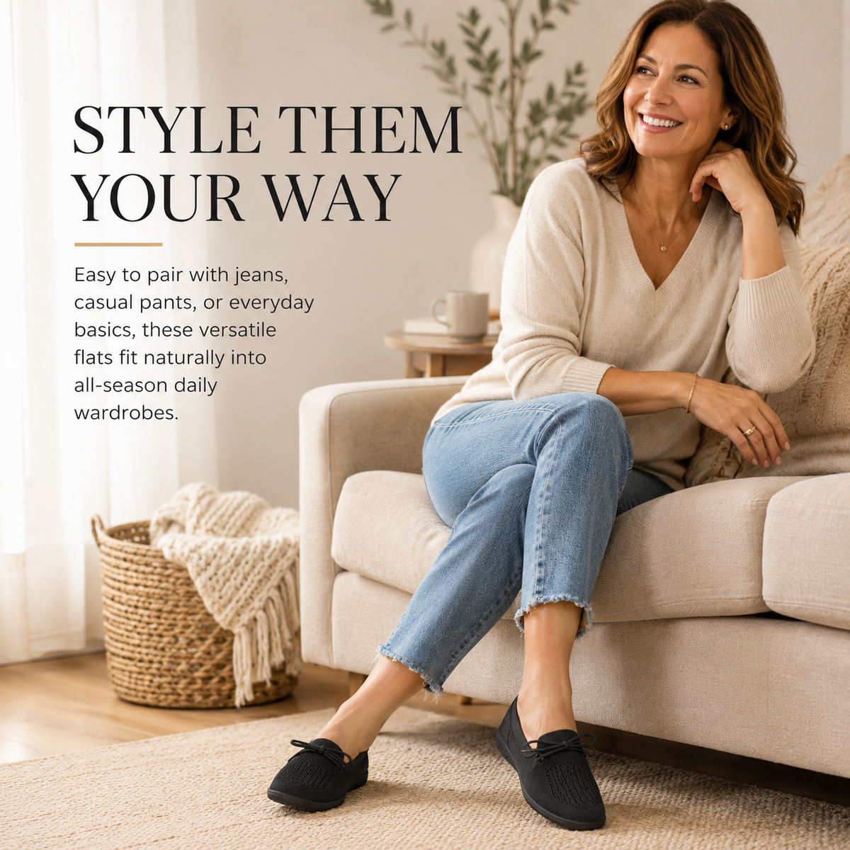 Women's Breathable Flat Shoes – Lightweight Slip-On for Walking, Work, and Everyday Comfort