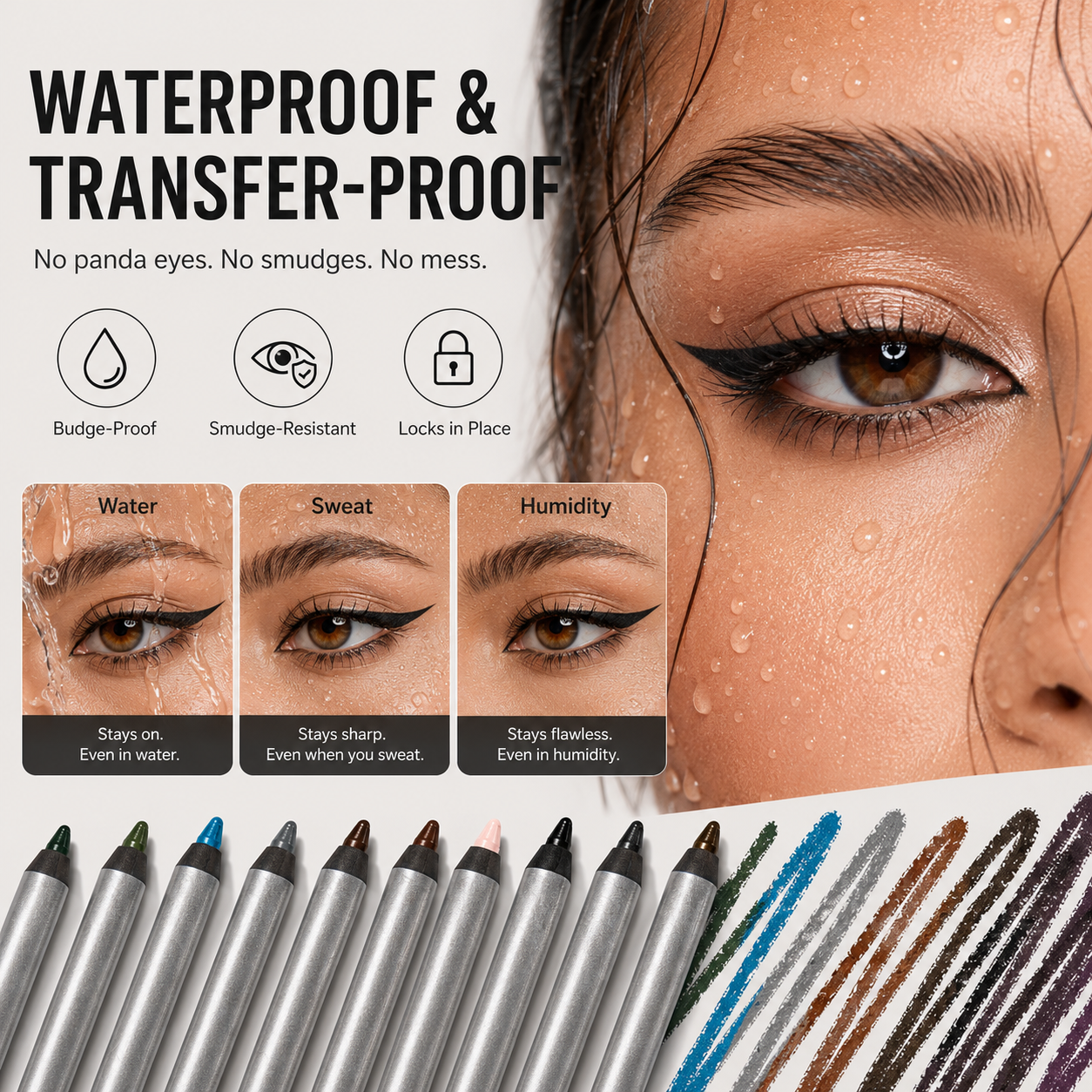 🔥Longwear Eyeliner – 24H Waterproof & Transfer-Proof