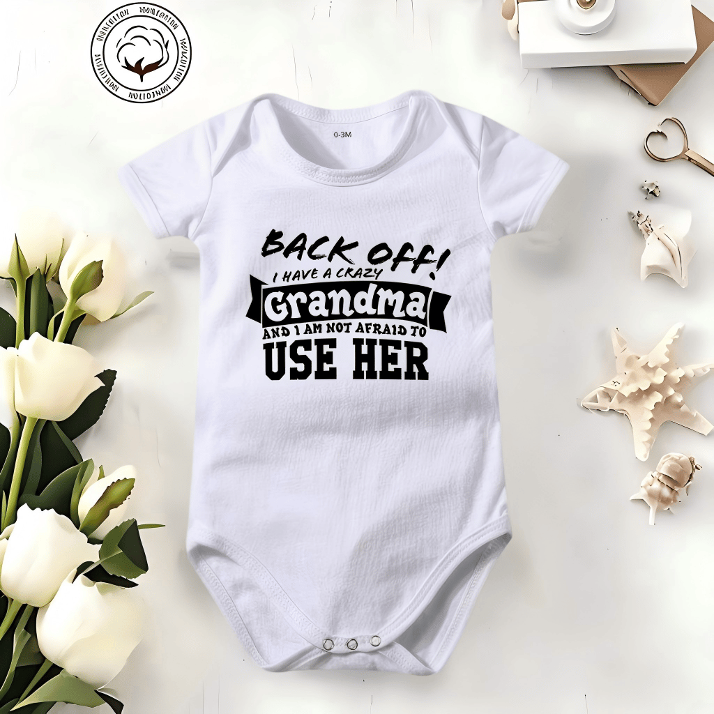 🔥Hot Sale 49% off🌟👶 "Back Off! I Have a Crazy Grandpa" Cute Cotton Baby Bodysuit(💥Buy 3 Get 1 Free 🛒Free Shipping)