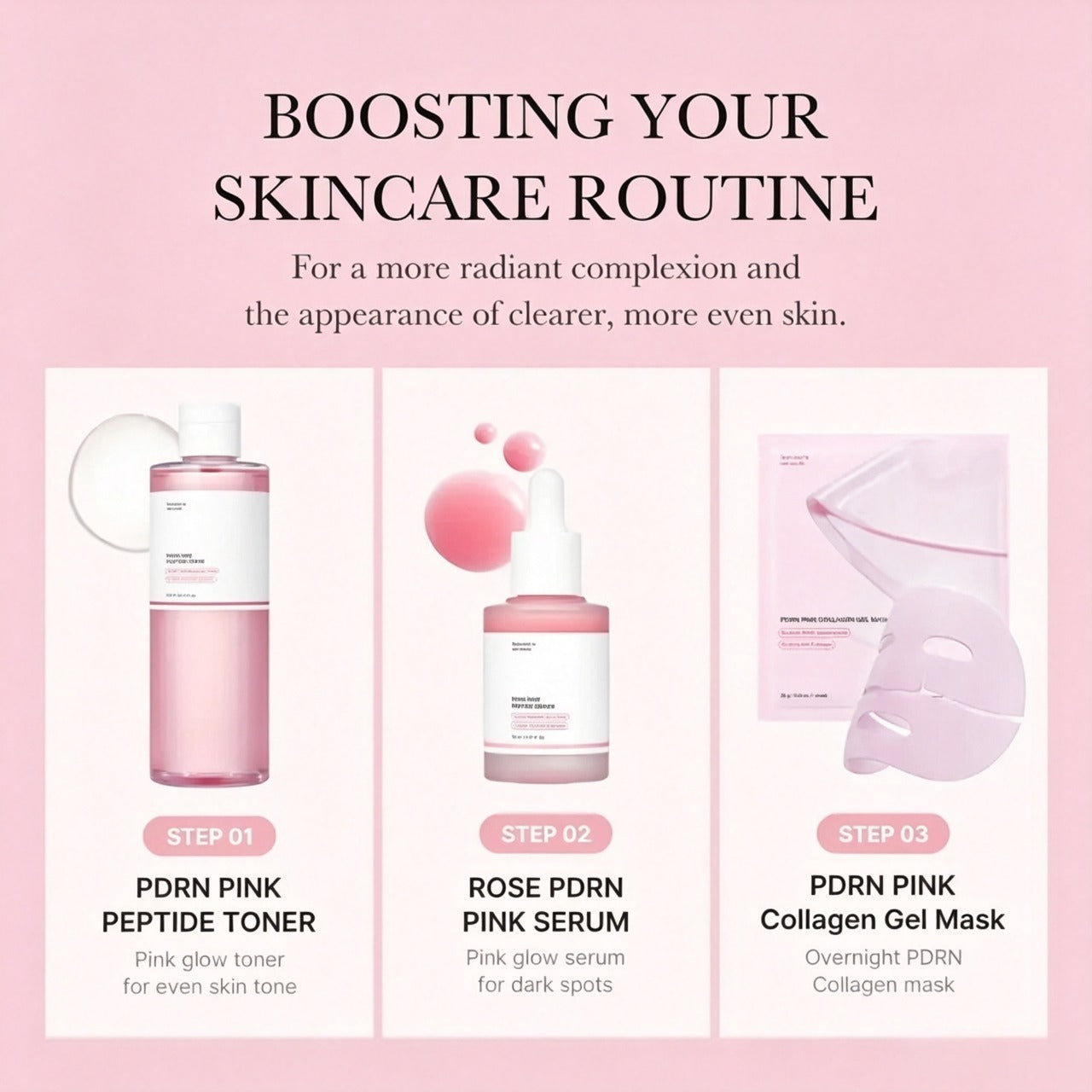 The Pink Glow Rescue – PDRN Collagen Gel Mask for Bouncy, Glass Skin
