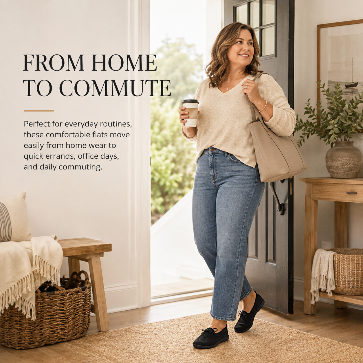 Women's Breathable Flat Shoes – Lightweight Slip-On for Walking, Work, and Everyday Comfort
