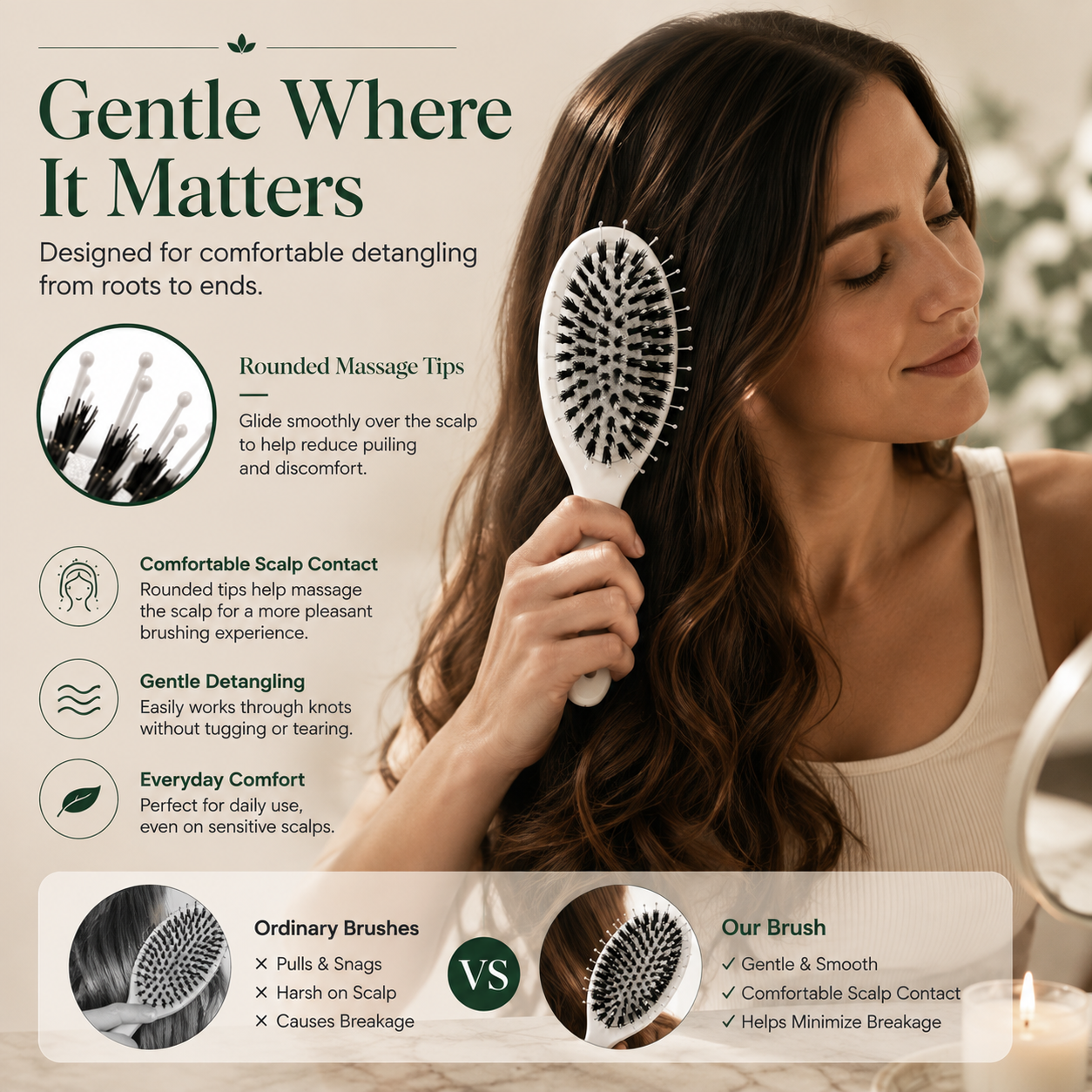 Viral Detangling Hair Brush – Gentle, Smooth & Frizz-Free Hair