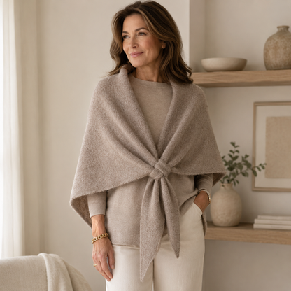 Soft Knit Shawl Wrap for Women – Lightweight Front-Tie Scarf for Every Season