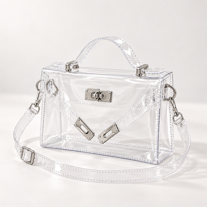 Clear Jelly Tote – Transparent Fashion Beach Bag, Large Capacity with Adjustable Strap & Secure Closure