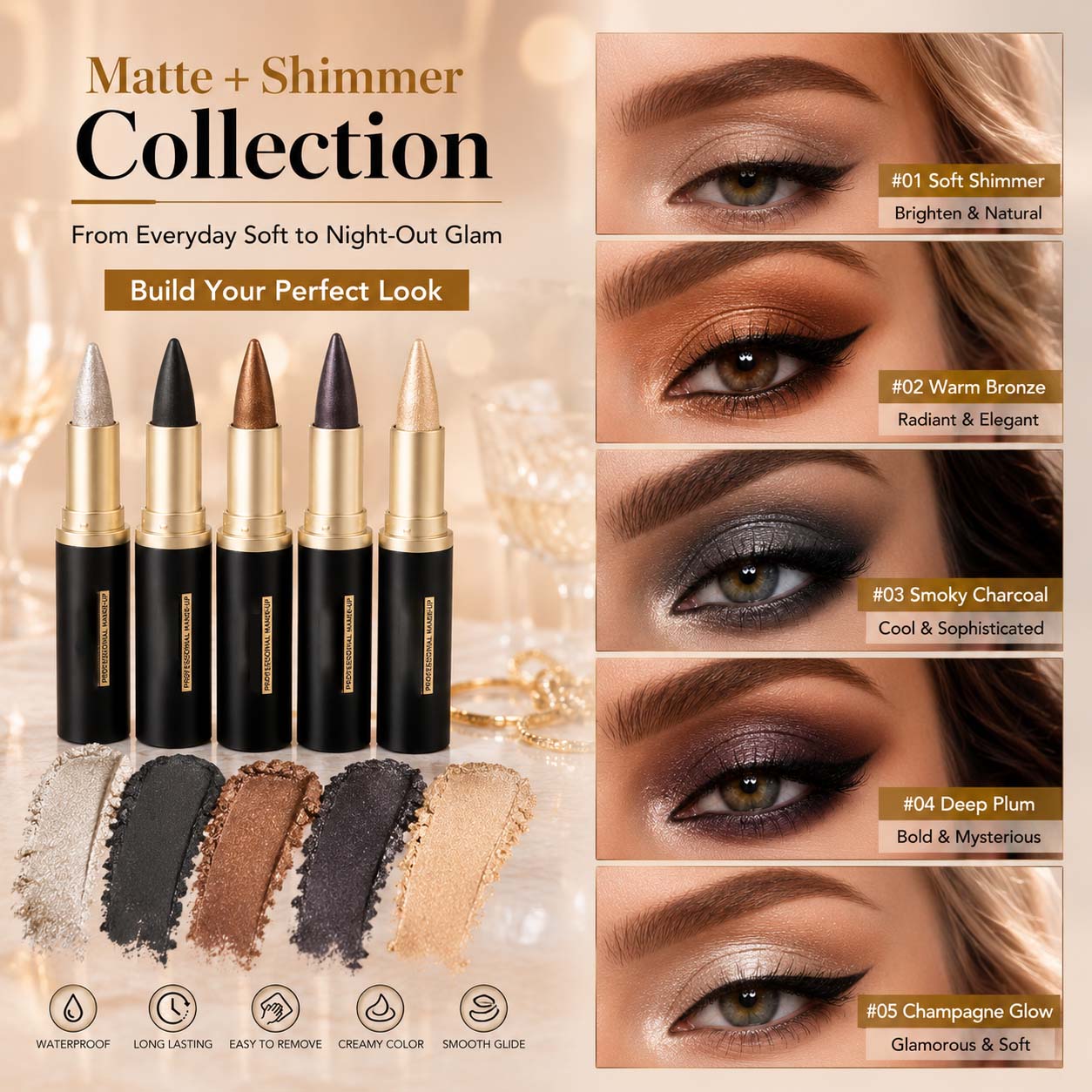✨ Hot Sale | 2-Pcs Waterproof Black Gel Eyeliner Set