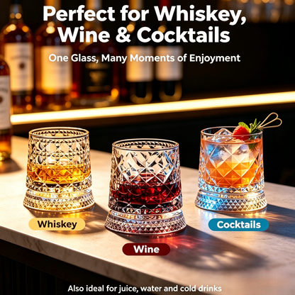 Luxury 360°  Spinning Crystal Barware Cup