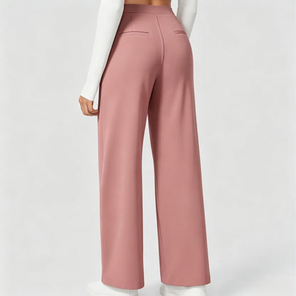 👔 High-Waisted Straight Pants – Pocket & Polished