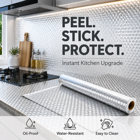 Self-Adhesive Aluminum Foil Kitchen Backsplash Wallpaper