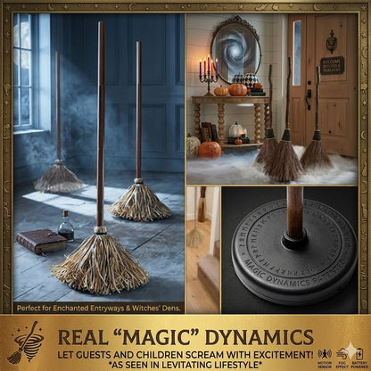 Self-Moving Halloween Witch Broom: Motion-Activated Spooky Decor