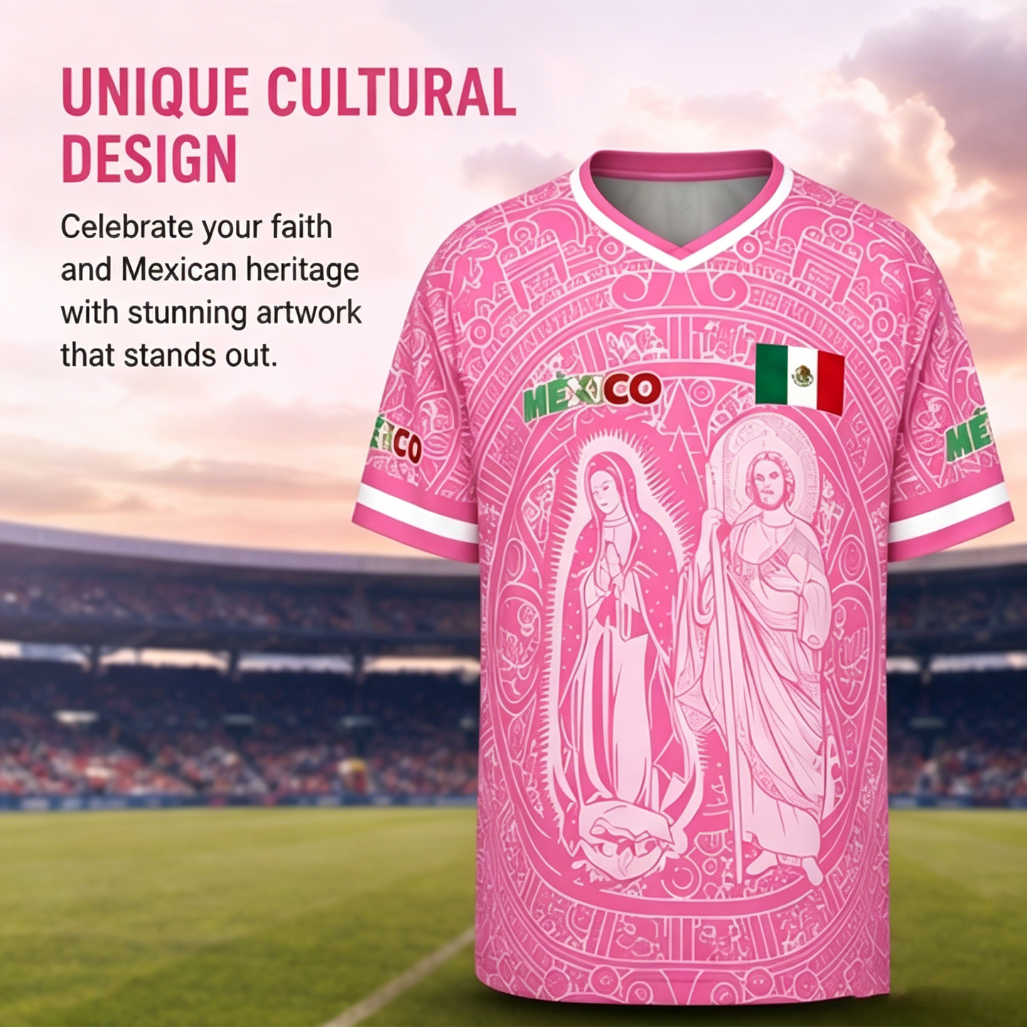 ⚡️Flash Sale｜Men's Light Pink Virgencita & San Juditas Mexico 2026 Soccer Jersey
