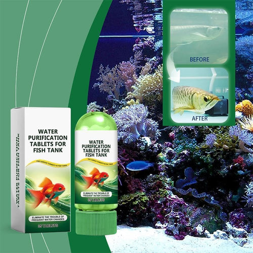 💧 Rapid Water Purification Tablets for Aquariums 🐠 | Natural Fish Tank Cleaner & Water Clarifier