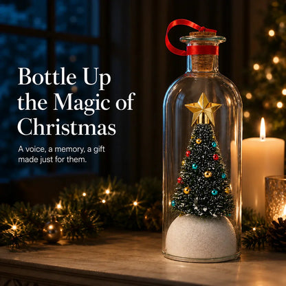 Recordable Christmas Tree Message Bottle | Personalized Holiday Decor Gift