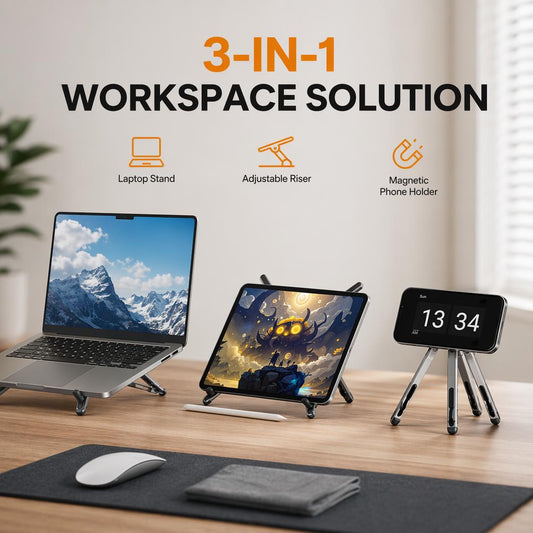 Portable Laptop Stand with Magnetic Phone Holder