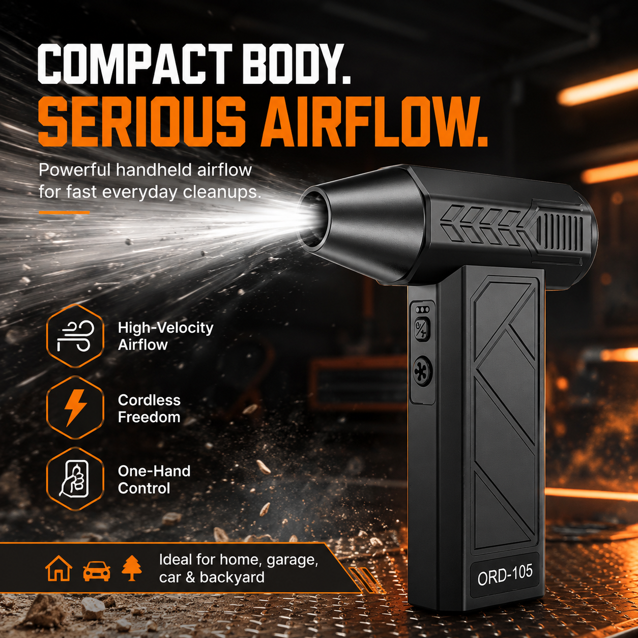 2-in-1 Cordless Air Duster & Vacuum – 130,000 RPM Rechargeable Turbo Blower