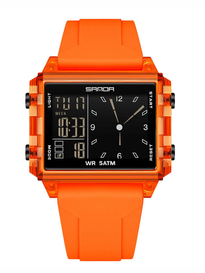 Analog-Digital Sport Watch – Waterproof, Luminous & Multi-Function