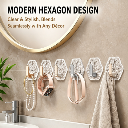 🔥Hot Sale | 10PCS Modern Hexagon Adhesive Hooks