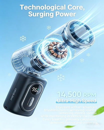 🌬️ Mini Portable Handheld Clip Fan – 3-in-1 Rechargeable 3000mAh Battery 🔋