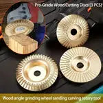 3-Piece Wood Carving Disc Set for Angle Grinder | Flat, Curved & Beveled | Carbon Steel