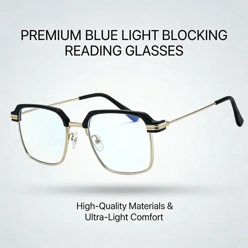 Smart Zoom Reading Glasses – Auto Adjust Focus & Blue Light Protection for All-Day Clear Vision
