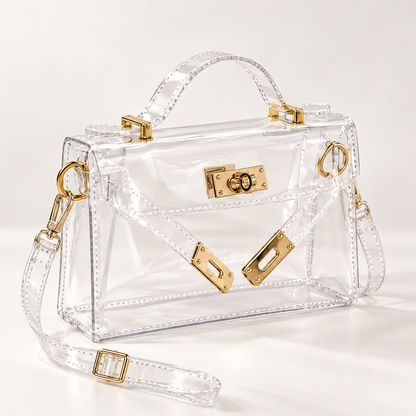 Clear Jelly Tote – Transparent Fashion Beach Bag, Large Capacity with Adjustable Strap & Secure Closure