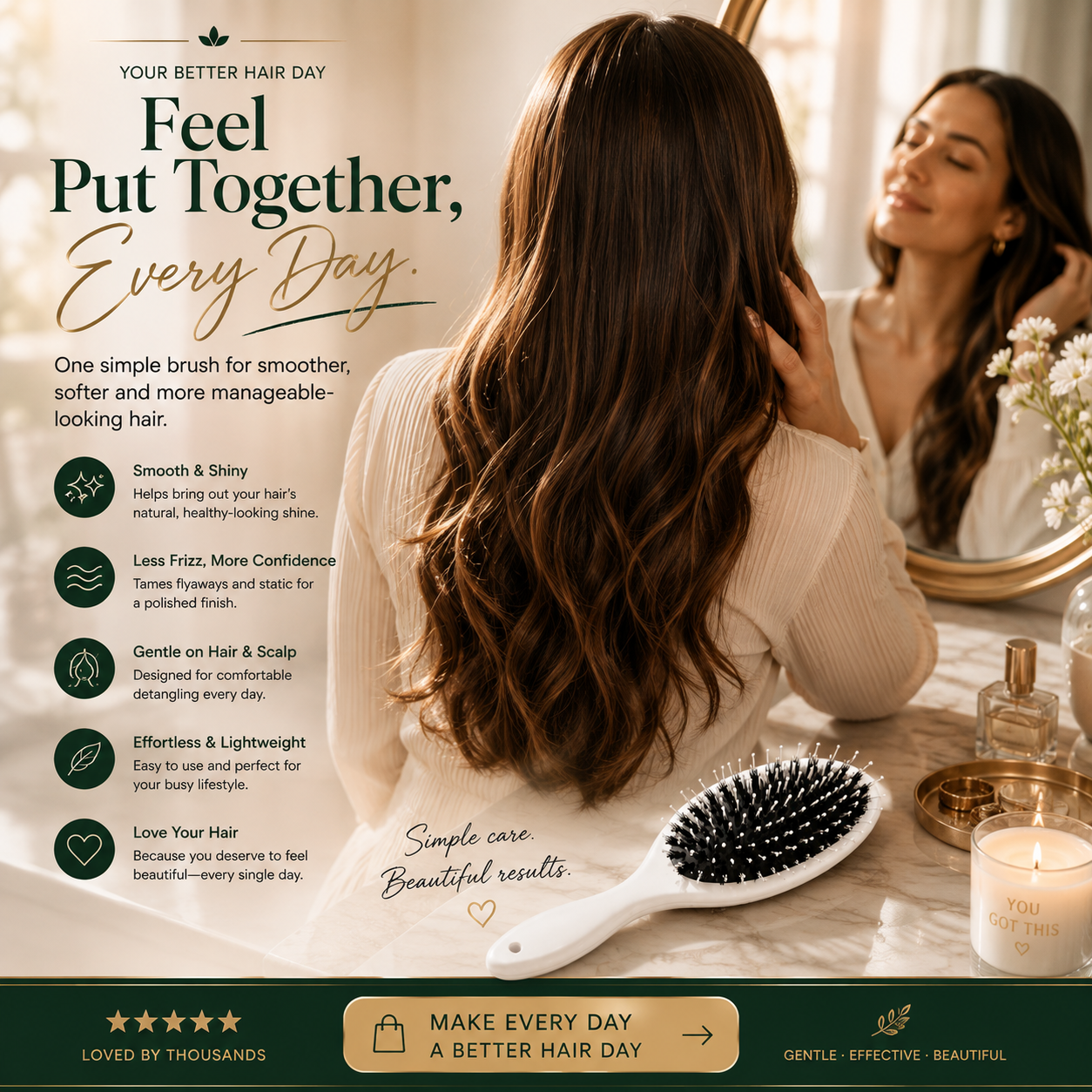 Viral Detangling Hair Brush – Gentle, Smooth & Frizz-Free Hair