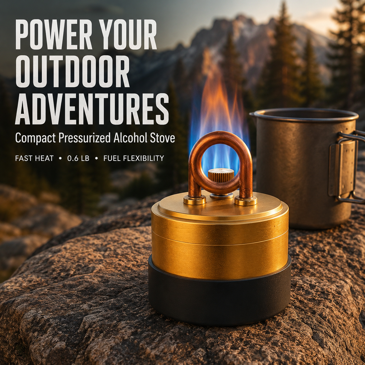🔥 Self-Pressurized Alcohol Stove – Lightweight Aluminum & Copper Burner for Hiking, Survival & Camping 🏕️✨