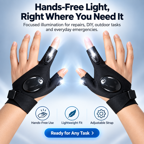🧤 Wearable Finger Torches – Illuminated Gloves for Angling, Camping, DIY & Night Adventures