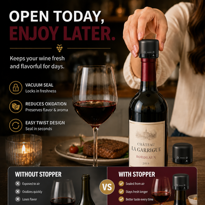 🍷 Premium Vacuum Wine Stopper – Keep Wine Fresh Longer with Airtight Seal