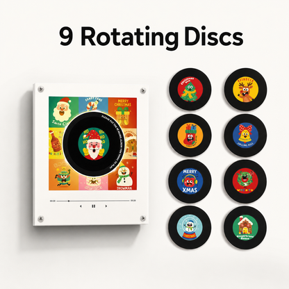 Magnetic NFC Acrylic Music Player with 9 Mini Vinyl Discs