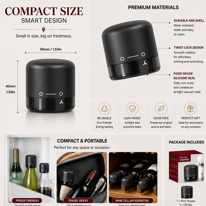🍷 Premium Vacuum Wine Stopper – Keep Wine Fresh Longer with Airtight Seal