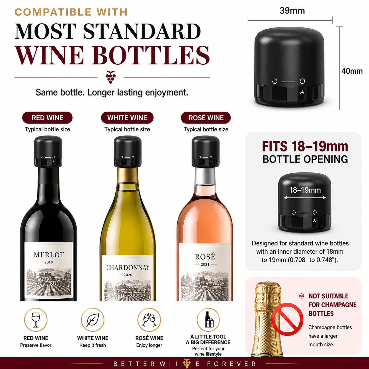🍷 Premium Vacuum Wine Stopper – Keep Wine Fresh Longer with Airtight Seal