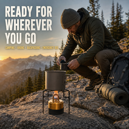 🔥 Self-Pressurized Alcohol Stove – Lightweight Aluminum & Copper Burner for Hiking, Survival & Camping 🏕️✨