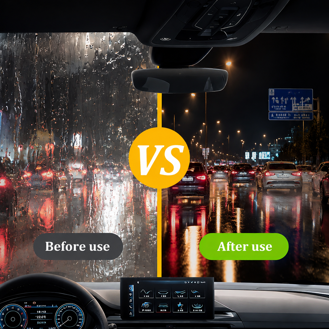 ✨Oil Film Remover Glass Cleaning Brush – For Windshield, Mirrors & Windows