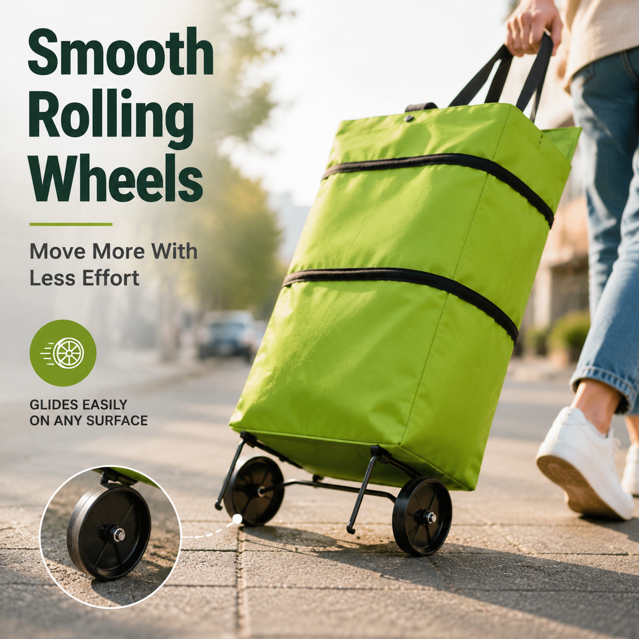 🛒 Lightweight Foldable Grocery Cart-The Rolling Shopping Bag That Saves Your Back