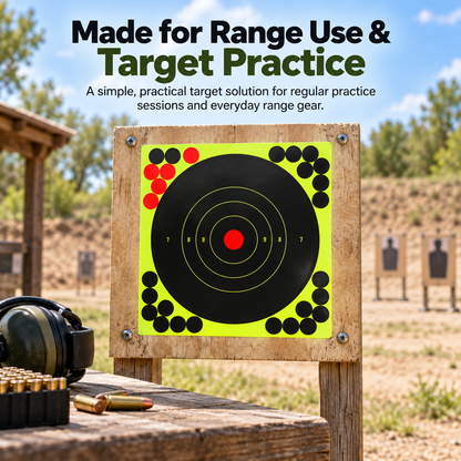 🎯 8" Peel-and-Stick Shooting Targets – 50-Pack Bullseye Stickers